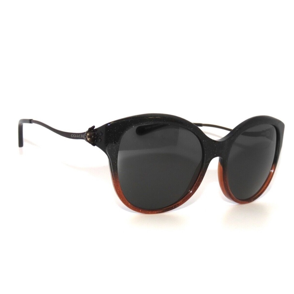 Coach 8189 (L1610) 547587 Black Amber Glitter Gradient Gray Sunglasses - Picture 3 of 5